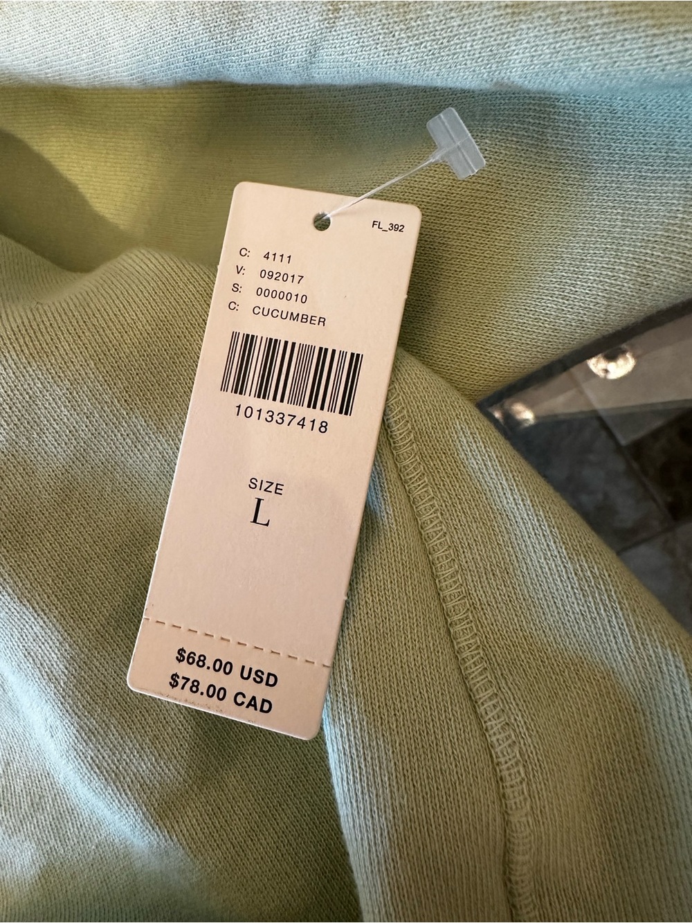 New with Tag! Anthropologie Pilcro Light Green Puff Sleeve Sweatshirt Top sz L - Picture 3 of 6